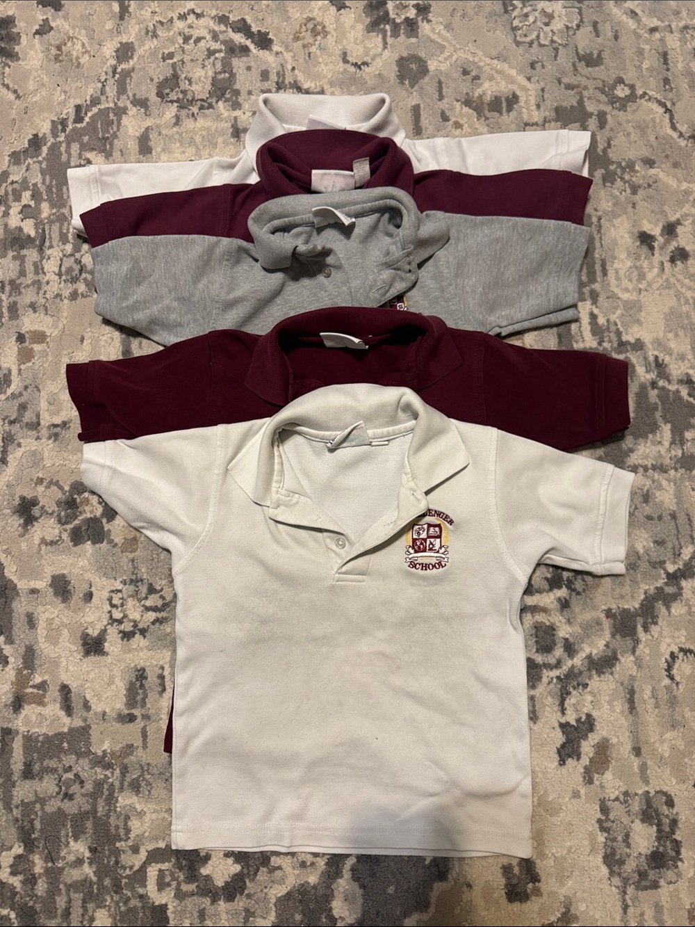 challenger school uniform Kids School Polo Shirt - White & Maroon